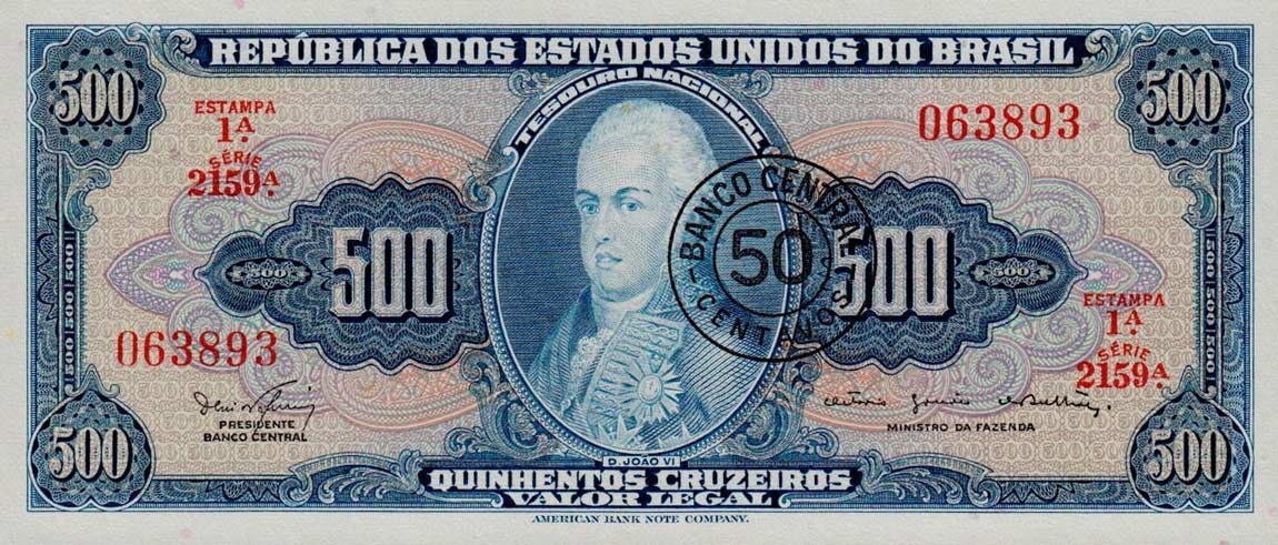 Front of Brazil p186a: 50 Centavos from 1967