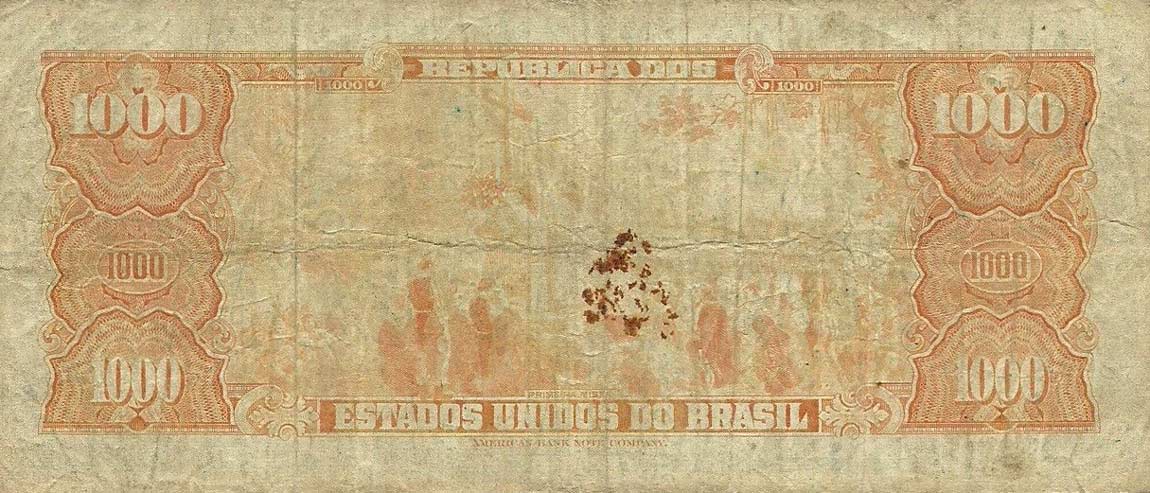 Back of Brazil p187a: 1 Cruzeiro Novo from 1966