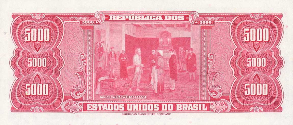 Back of Brazil p188a: 5 Cruzeiros Novos from 1966