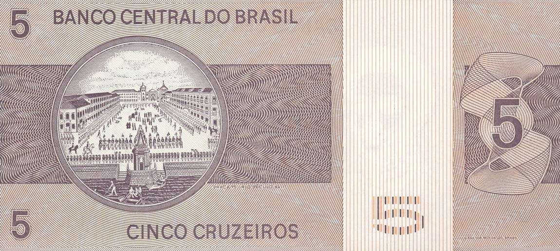 Back of Brazil p192b: 5 Cruzeiros from 1973