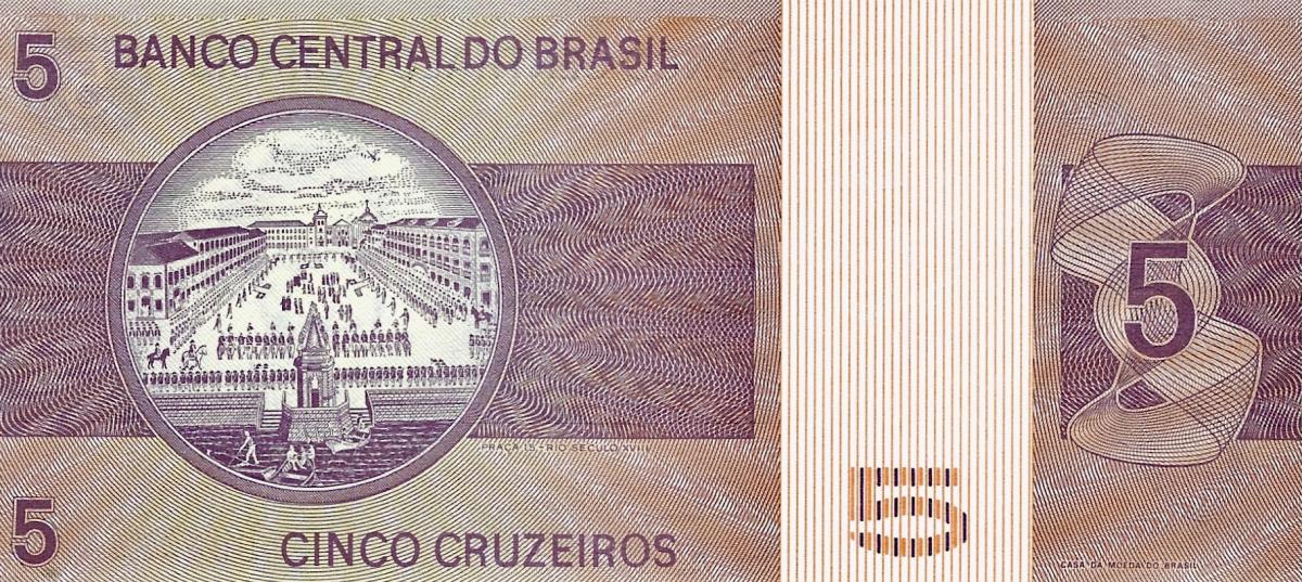 Back of Brazil p192d: 5 Cruzeiros from 1979