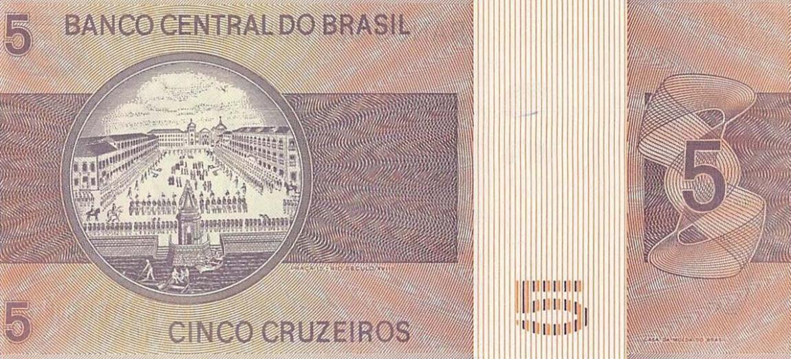 Back of Brazil p192r3: 5 Cruzeiros from 1970