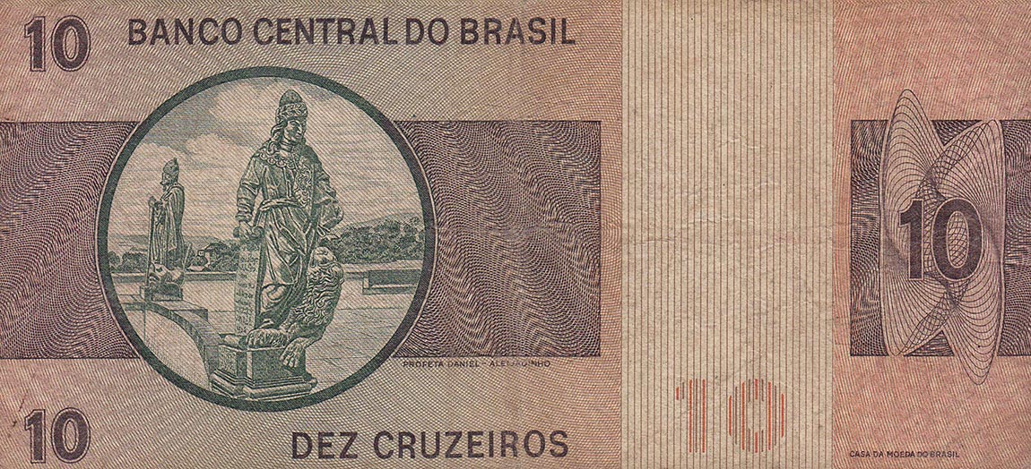 Back of Brazil p193b: 10 Cruzeiros from 1974