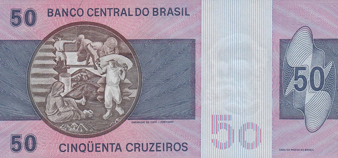 Back of Brazil p194a: 50 Cruzeiros from 1970