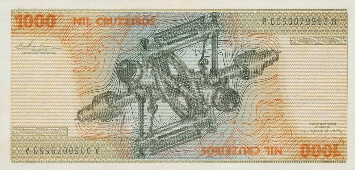 Back of Brazil p197a: 1000 Cruzeiros from 1978