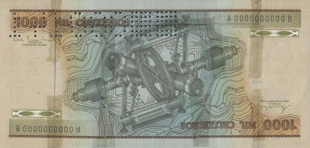 Back of Brazil p201s: 1000 Cruzeiros from 1981