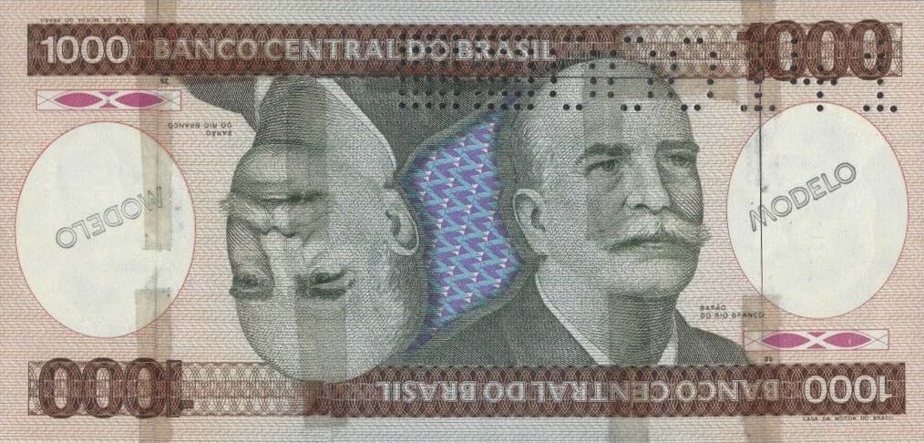 Front of Brazil p201s: 1000 Cruzeiros from 1981