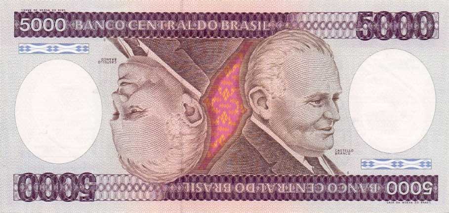 Front of Brazil p202b: 5000 Cruzeiros from 1983