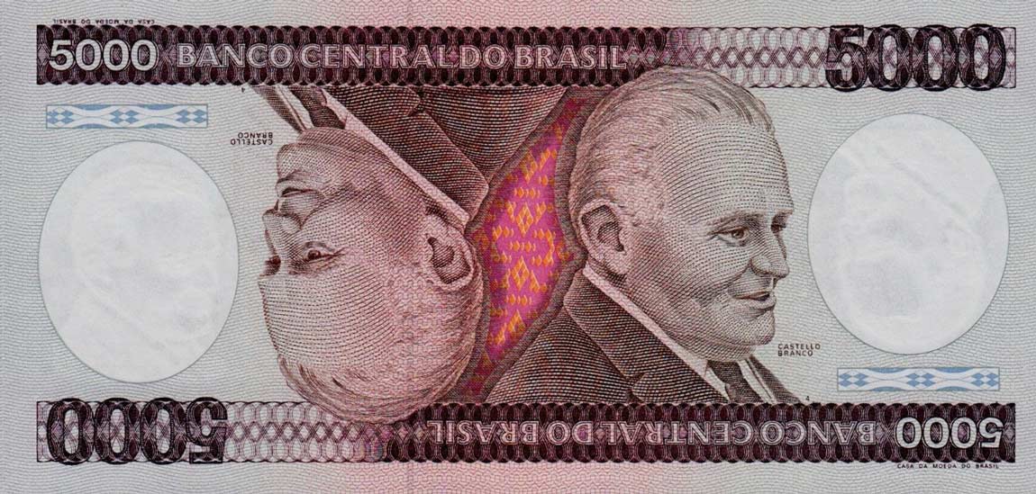 Front of Brazil p202c: 5000 Cruzeiros from 1984