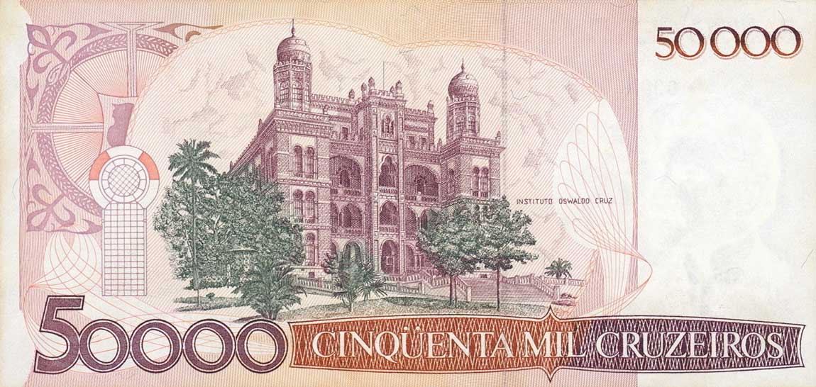 Back of Brazil p204r: 50000 Cruzeiros from 1984