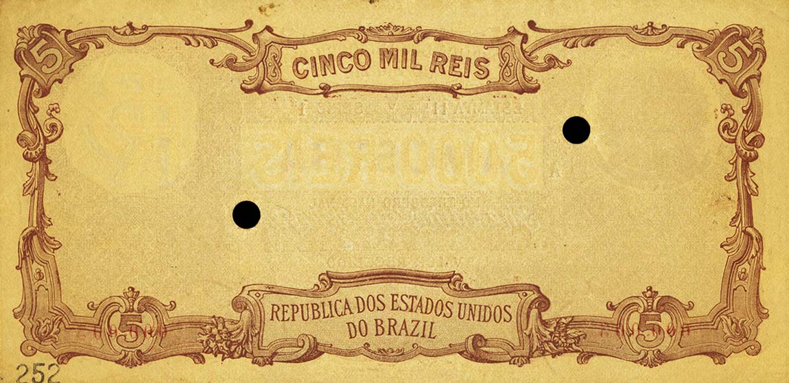 Back of Brazil p20s: 5 Mil Reis from 1907