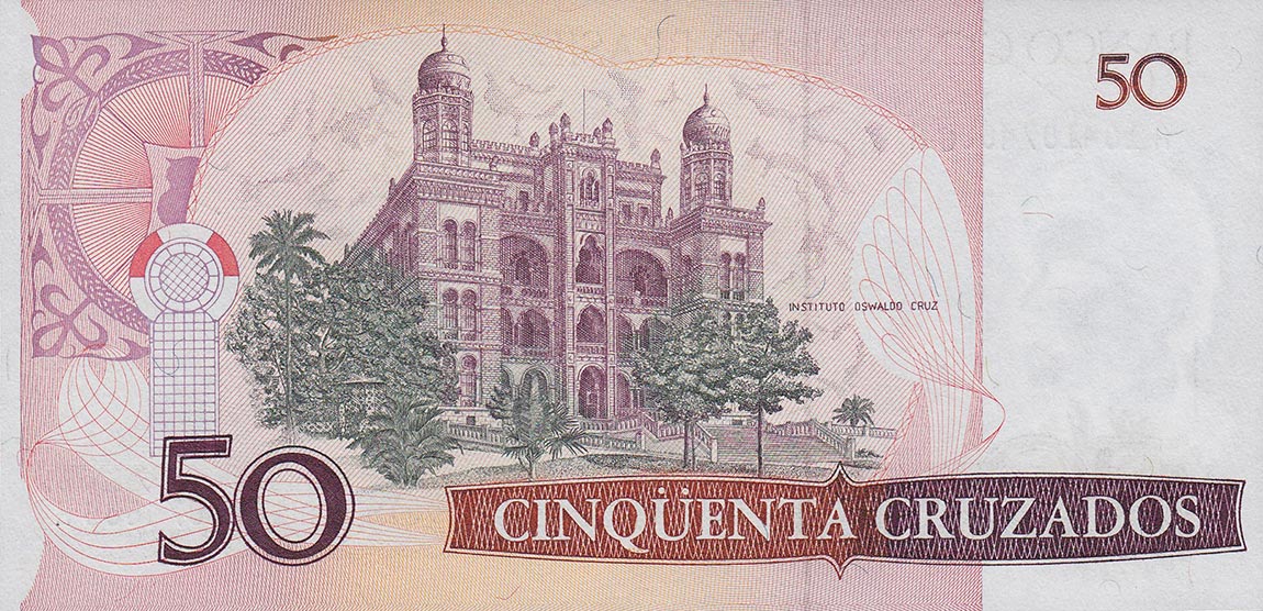 Back of Brazil p210a: 50 Cruzados from 1986