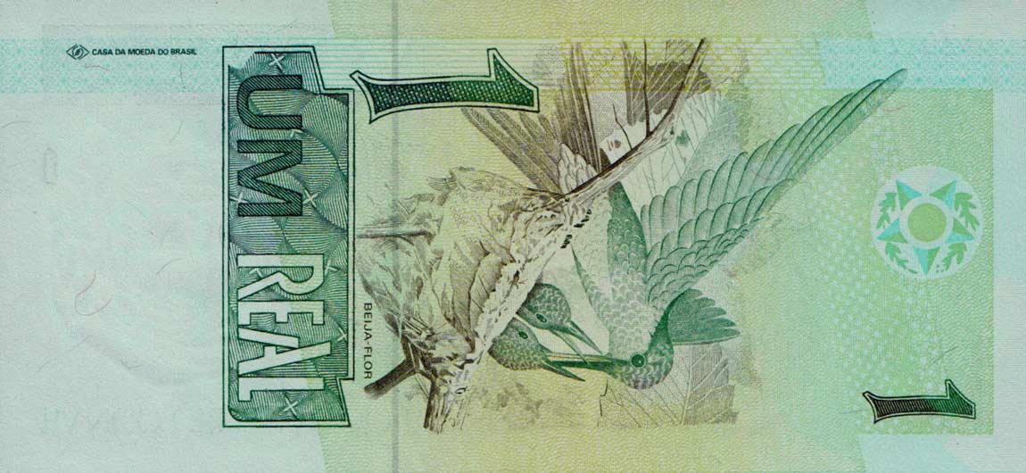 Back of Brazil p243b: 1 Real from 1994