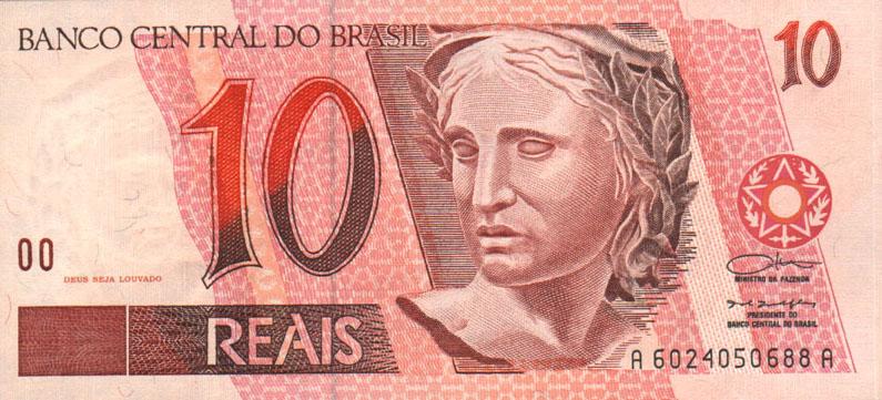 Front of Brazil p245e: 10 Reais from 1994