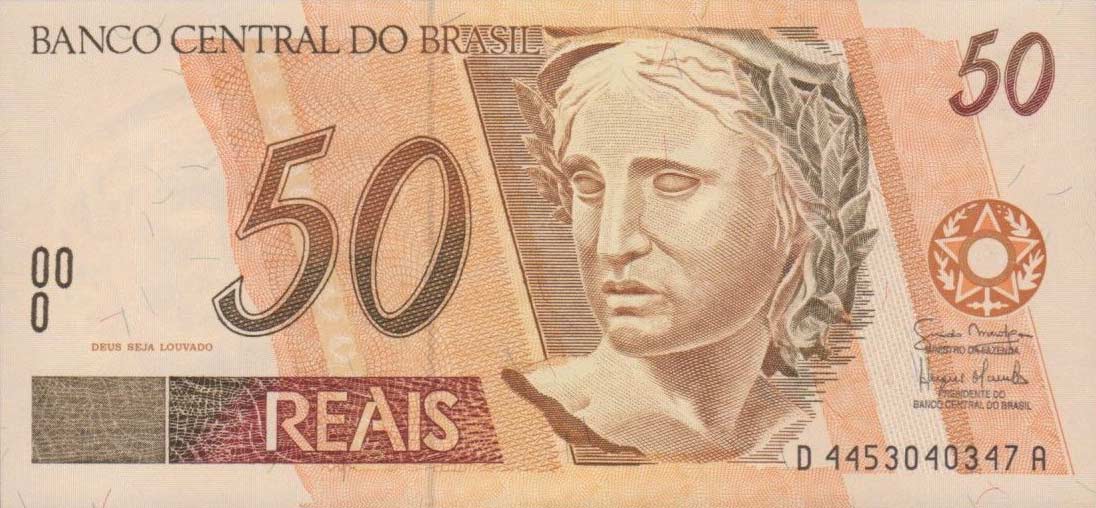 Front of Brazil p246o: 50 Reais from 1994