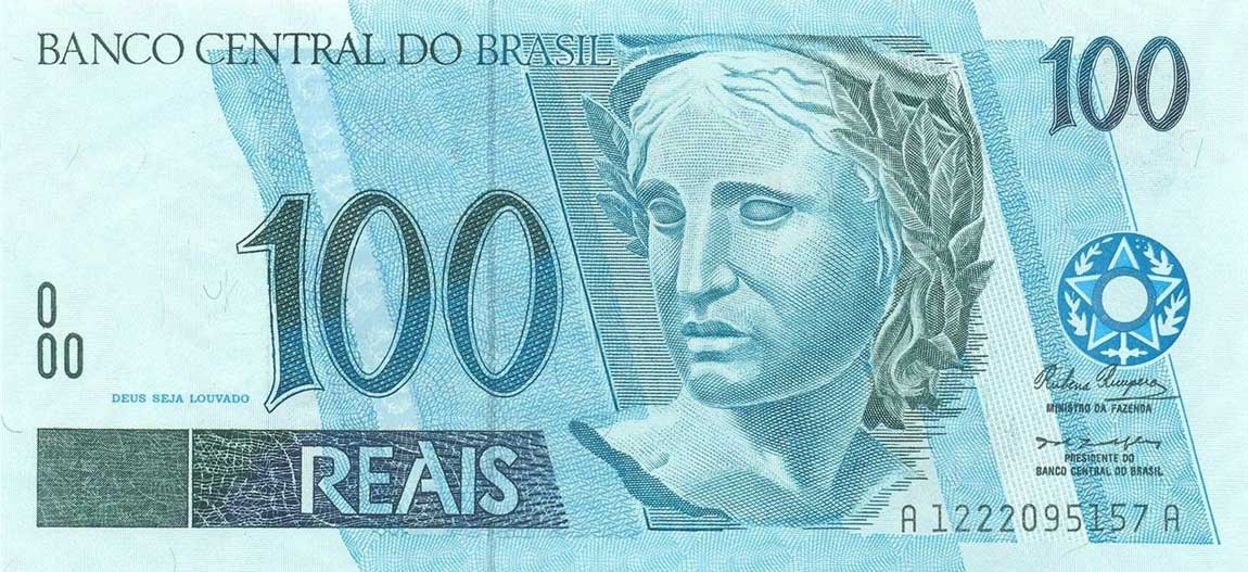 Front of Brazil p247c: 100 Reais from 1994