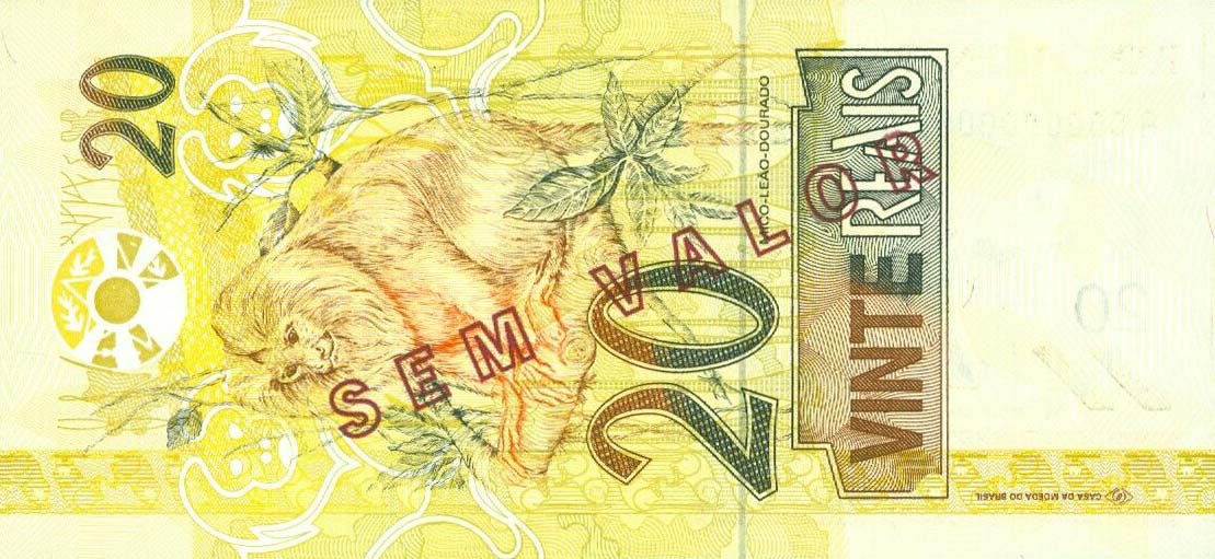 Back of Brazil p250s: 20 Reais from 2002