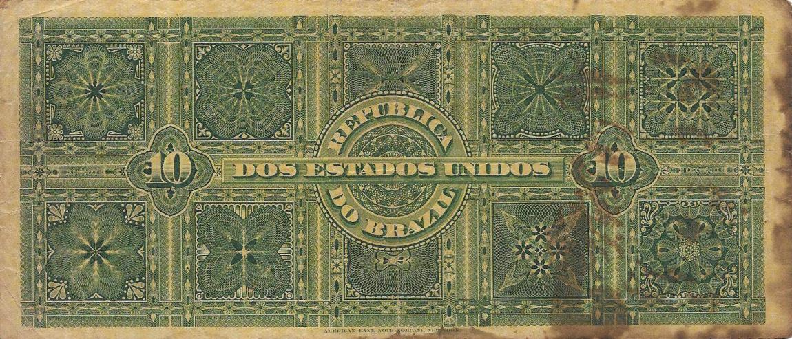 Back of Brazil p30a: 10 Mil Reis from 1892