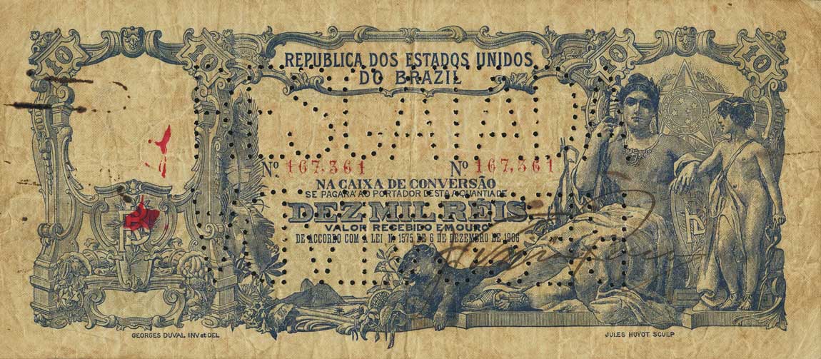 Front of Brazil p31: 10 Mil Reis from 1903