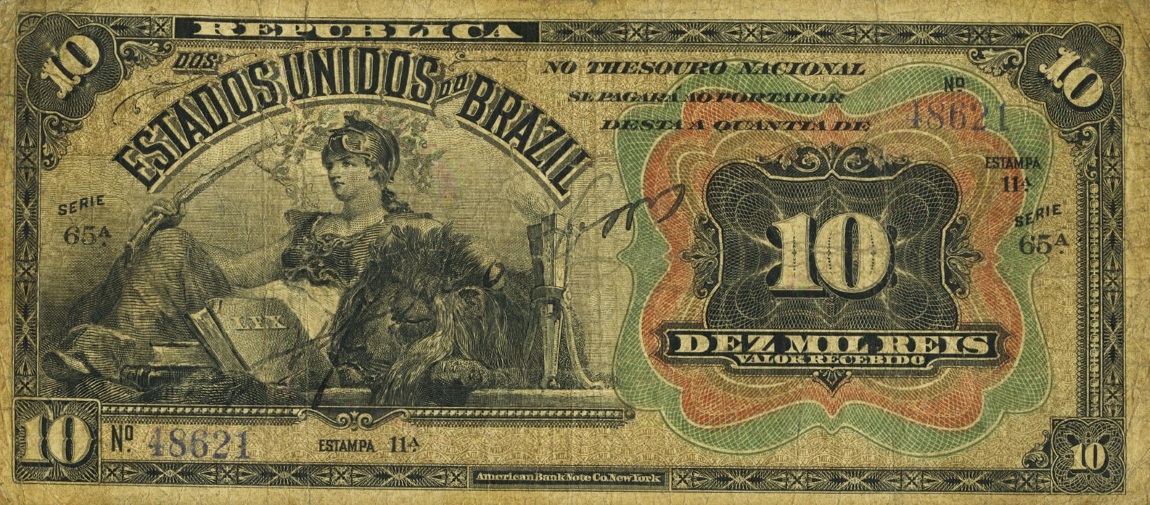 Front of Brazil p33a: 10 Mil Reis from 1907