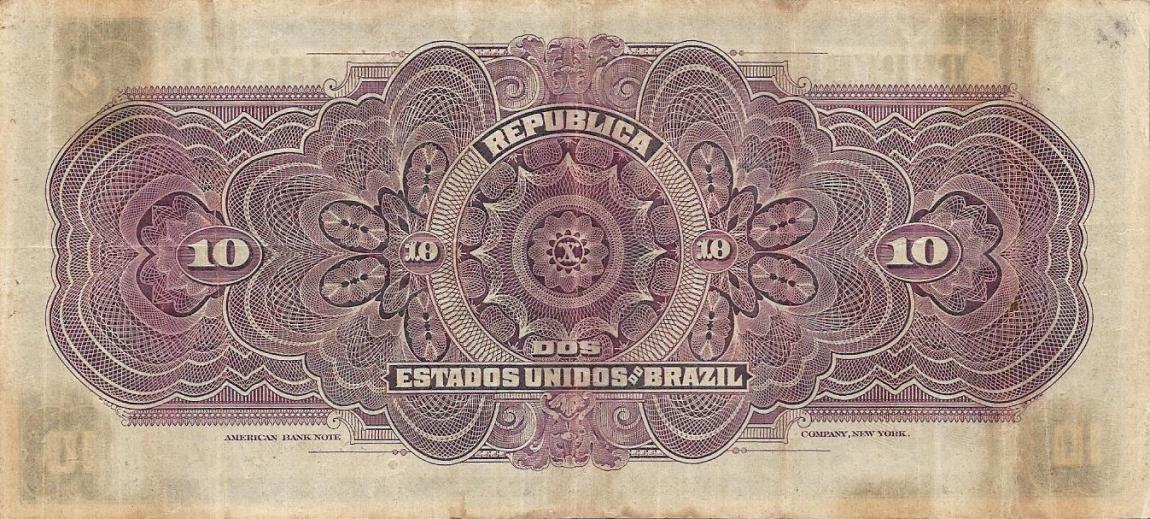 Back of Brazil p34a: 10 Mil Reis from 1912