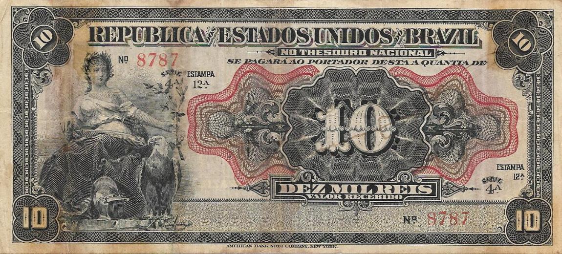 Front of Brazil p34a: 10 Mil Reis from 1912