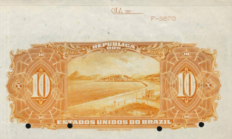 Back of Brazil p36s: 10 Mil Reis from 1918