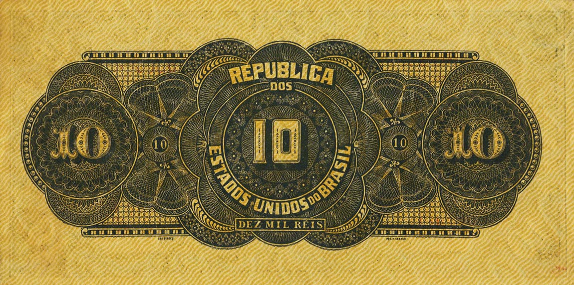 Back of Brazil p37s: 10 Mil Reis from 1923