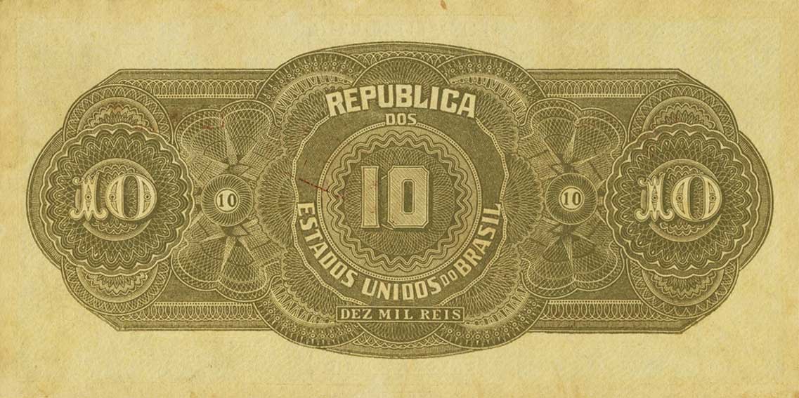 Back of Brazil p38s: 10 Mil Reis from 1924