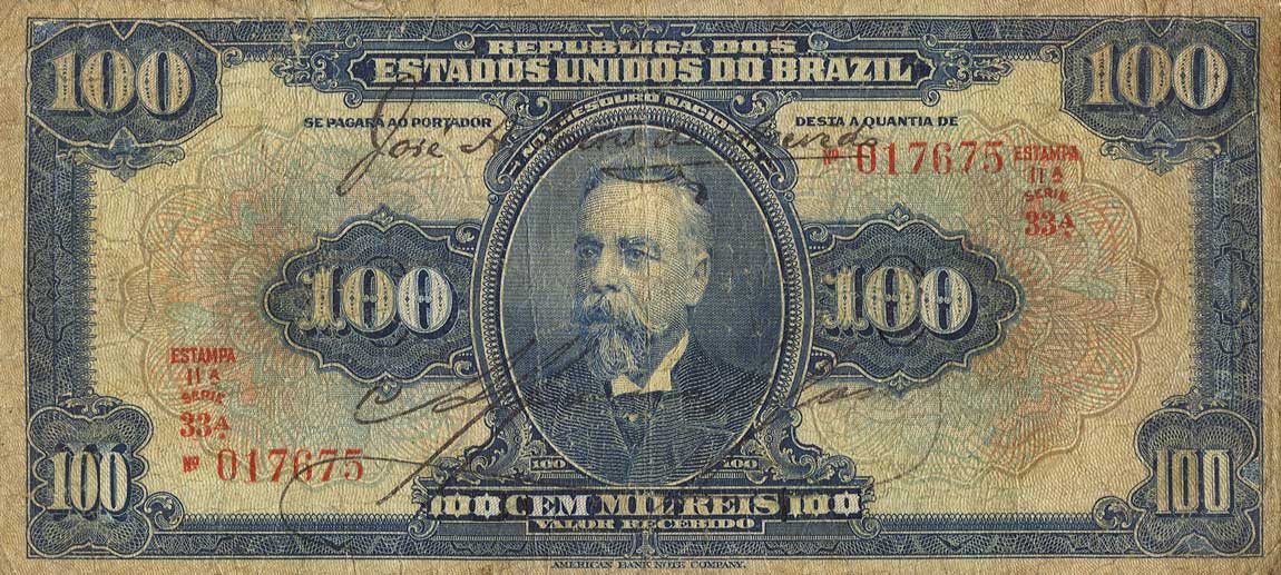 Front of Brazil p39b: 10 Mil Reis from 1925