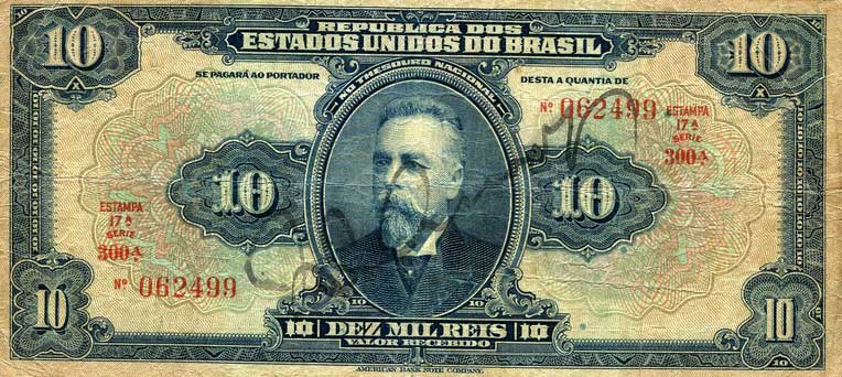 Front of Brazil p39d: 10 Mil Reis from 1925