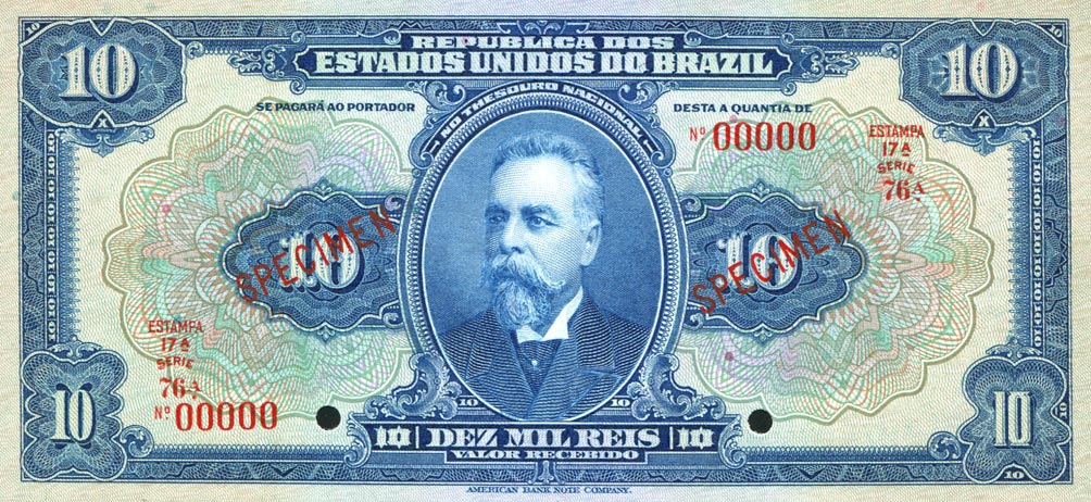 Front of Brazil p39s1: 10 Mil Reis from 1925