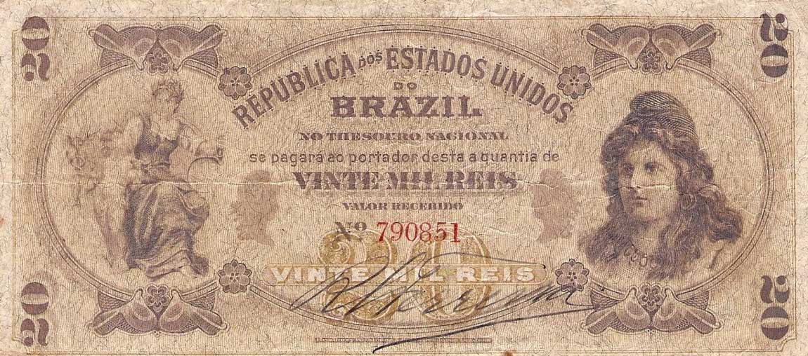 Front of Brazil p41a: 20 Mil Reis from 1900