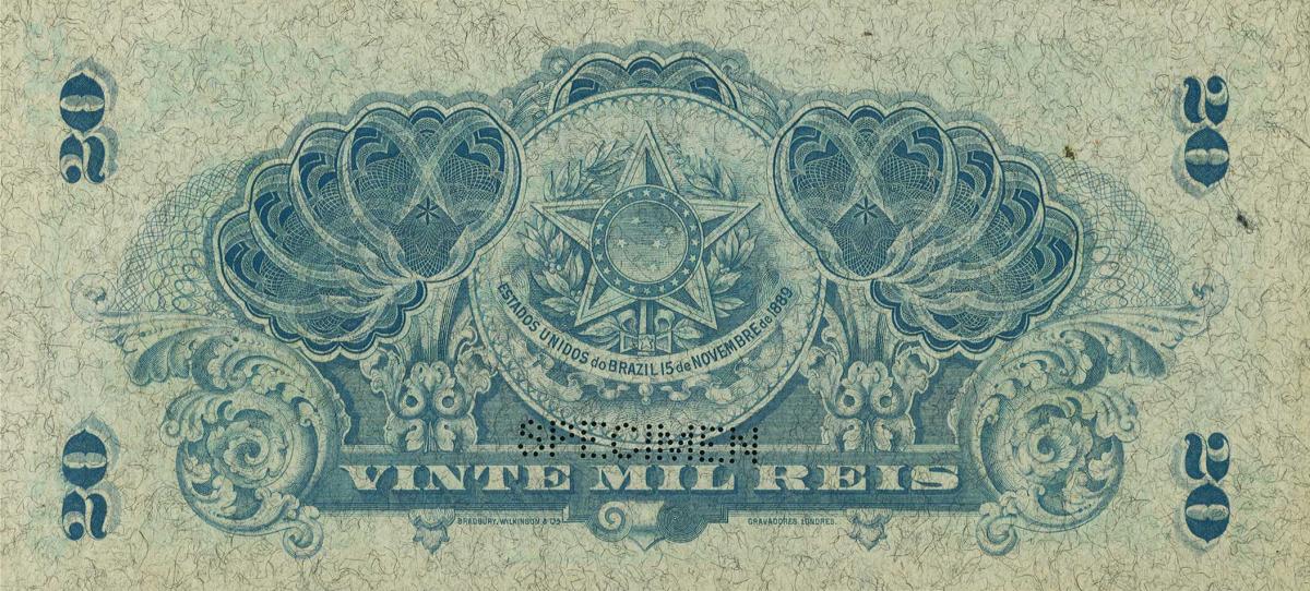 Back of Brazil p41s: 20 Mil Reis from 1900