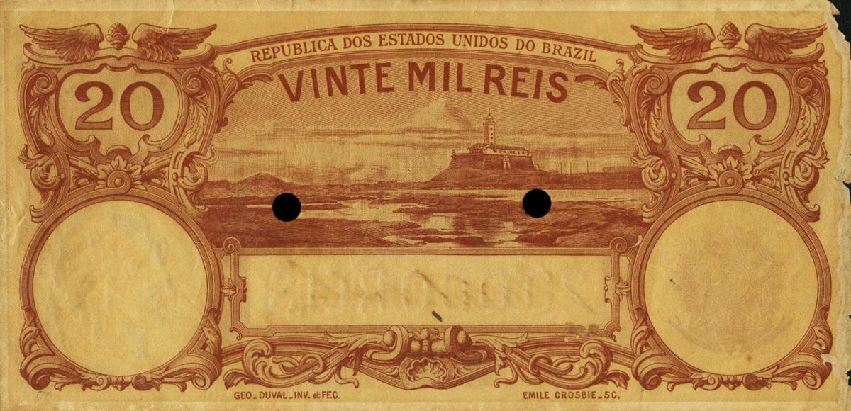 Back of Brazil p42s: 20 Mil Reis from 1905