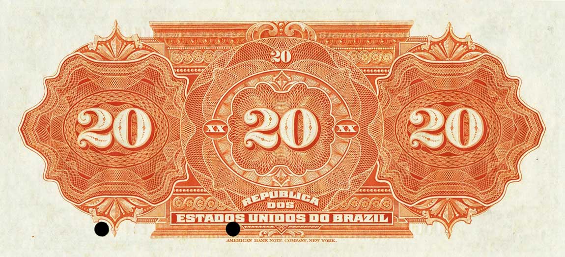 Back of Brazil p45s: 20 Mil Reis from 1912