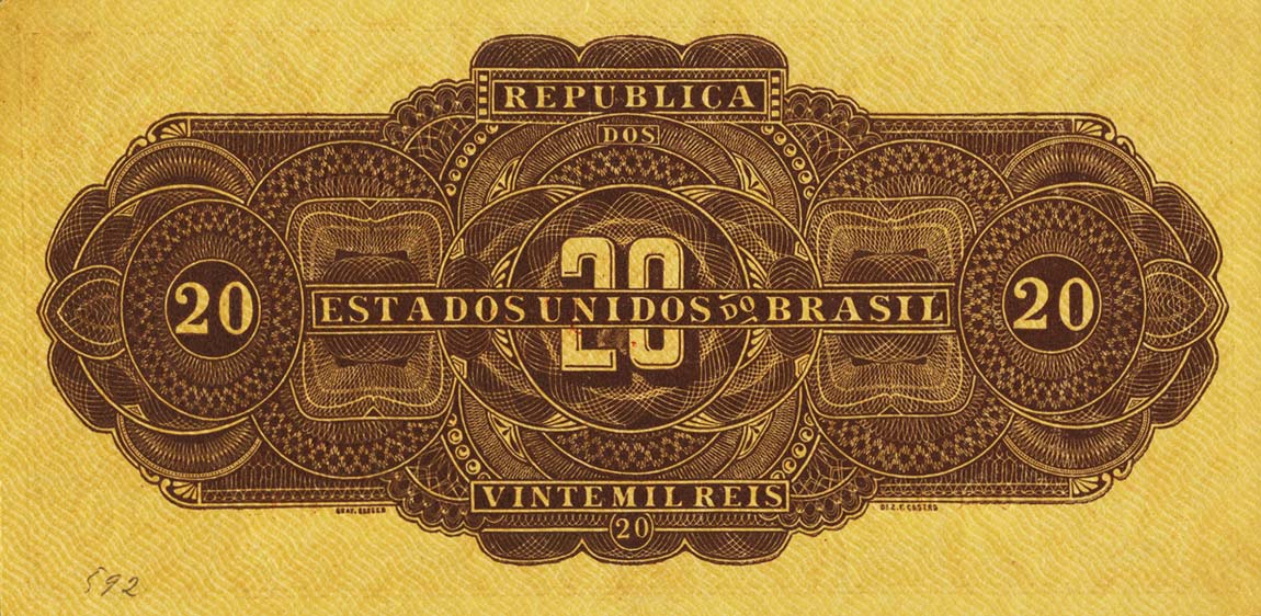 Back of Brazil p47s: 20 Mil Reis from 1923