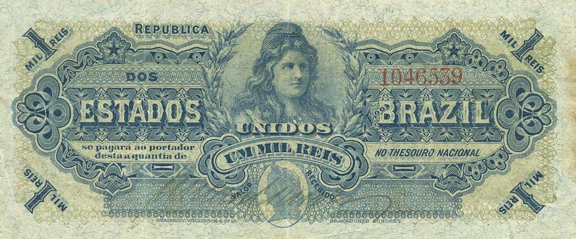 Front of Brazil p4: 1 Mil Reis from 1902