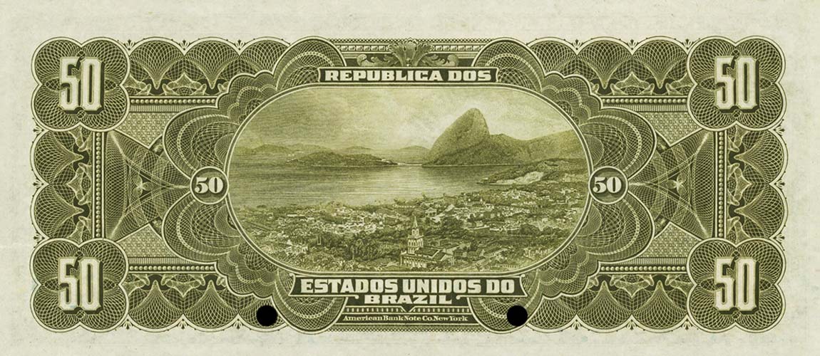 Back of Brazil p53s: 50 Mil Reis from 1908