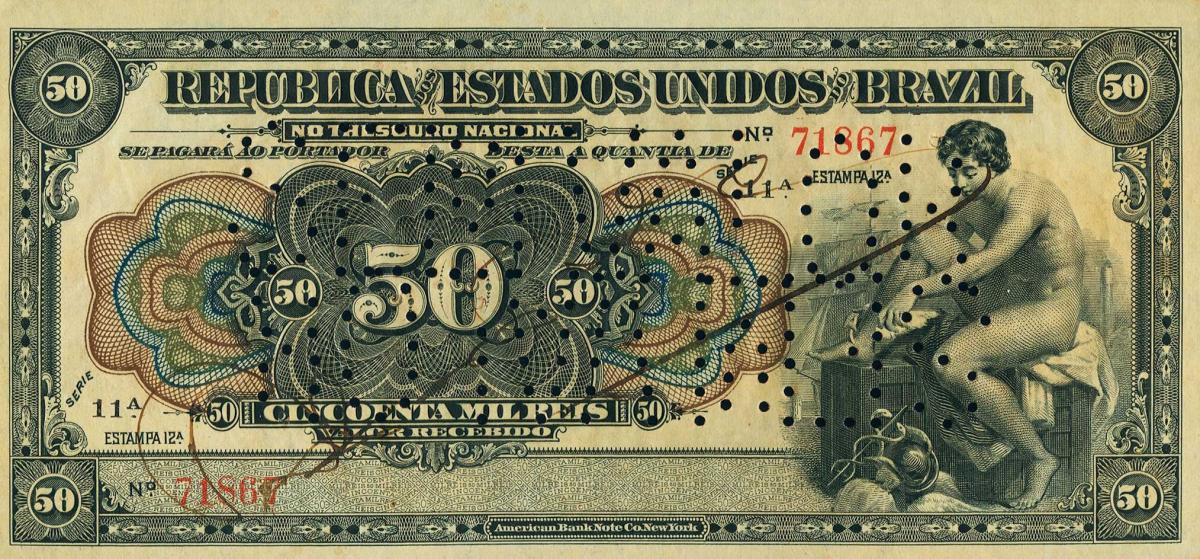 Front of Brazil p54: 50 Mil Reis from 1912