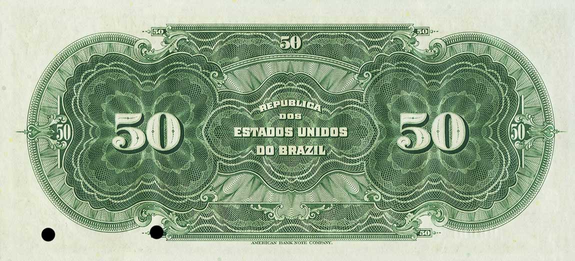 Back of Brazil p56s: 50 Mil Reis from 1916