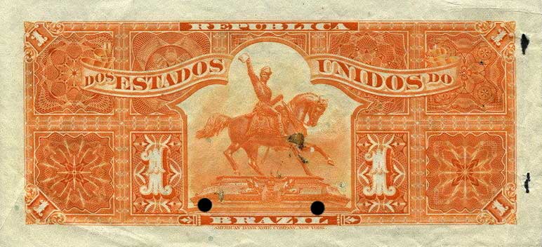 Back of Brazil p5s: 1 Mil Reis from 1917