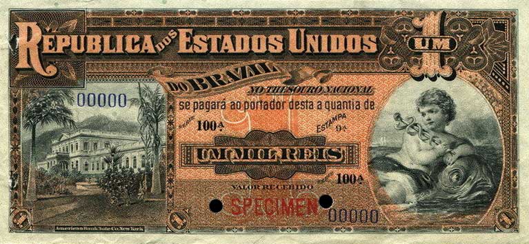 Front of Brazil p5s: 1 Mil Reis from 1917