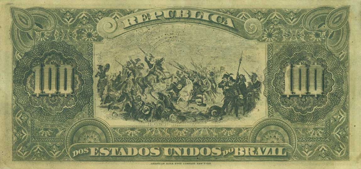 Back of Brazil p60a: 100 Mil Reis from 1892