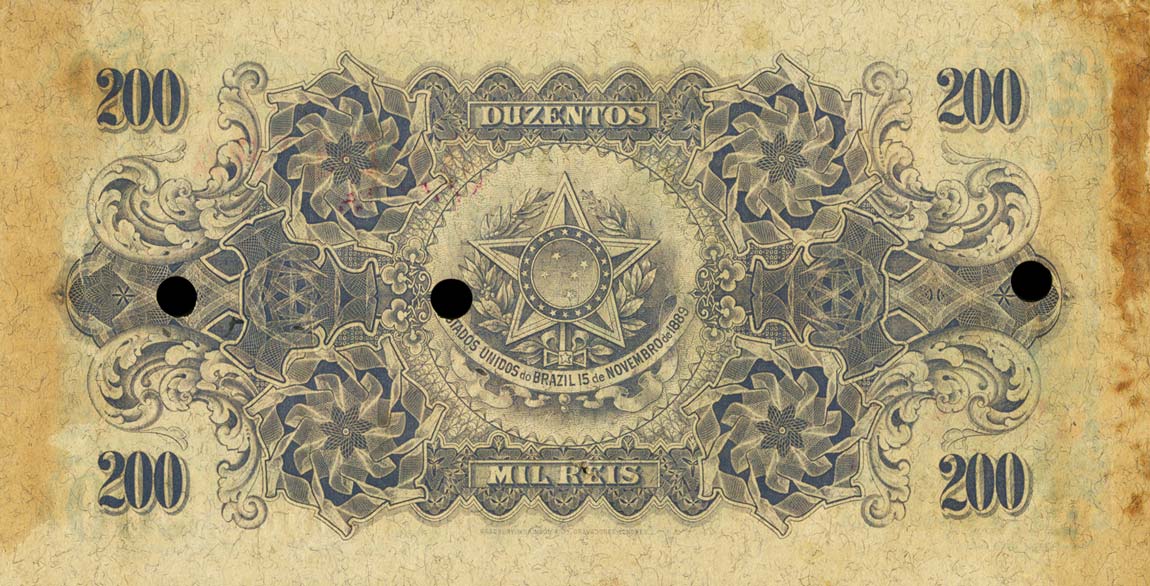 Back of Brazil p74s: 200 Mil Reis from 1901