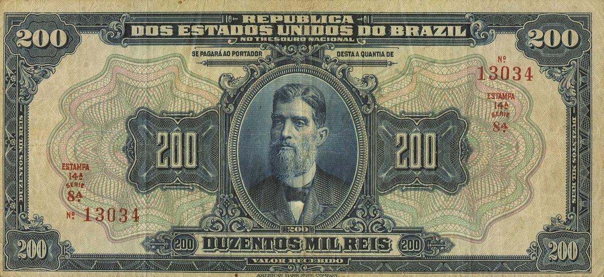 Front of Brazil p79a: 200 Mil Reis from 1919