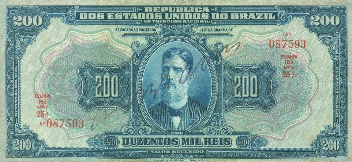 Front of Brazil p81a: 200 Mil Reis from 1925