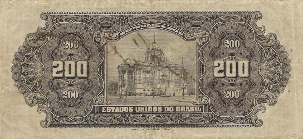 Back of Brazil p81b: 200 Mil Reis from 1925