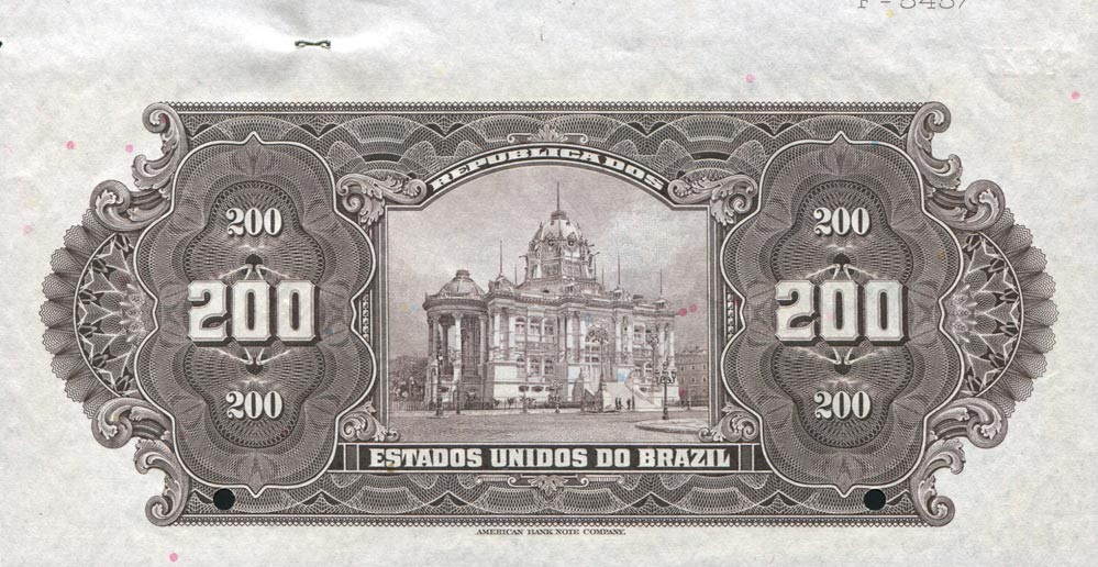 Back of Brazil p81s1: 200 Mil Reis from 1925