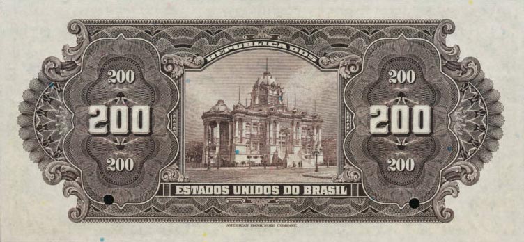 Back of Brazil p81s2: 200 Mil Reis from 1925